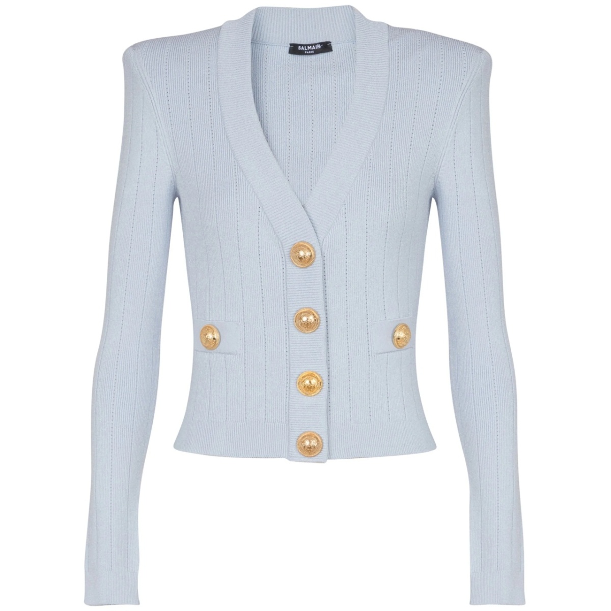 engraved-button cardigan