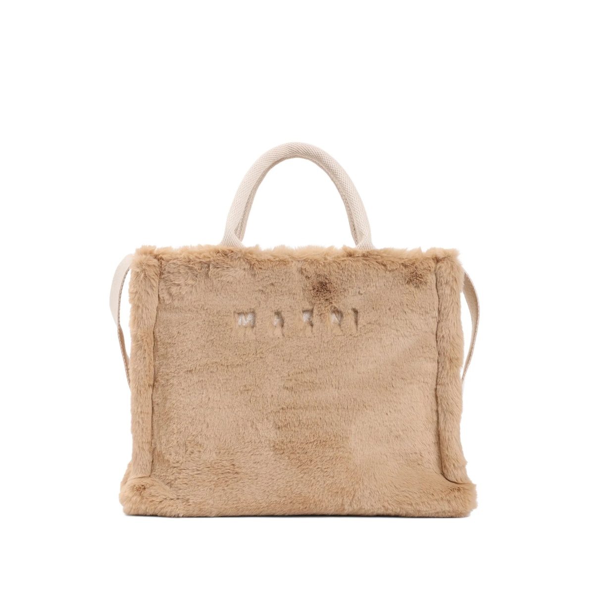 faux-fur top-handle tote bag