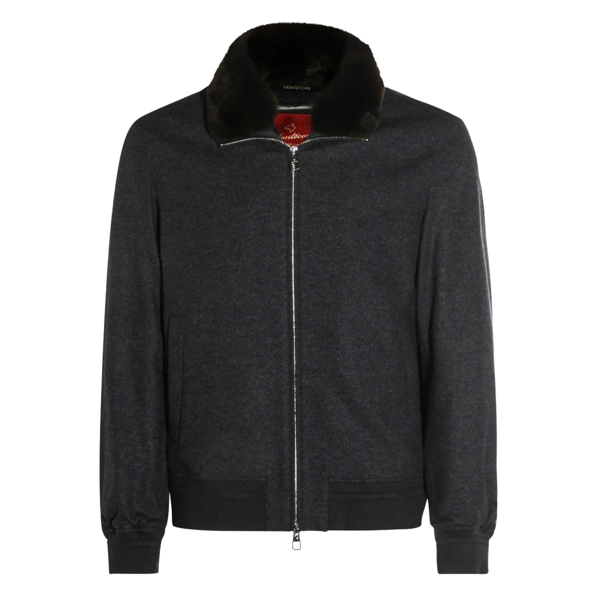 faux-fur-trim zip-front jacket