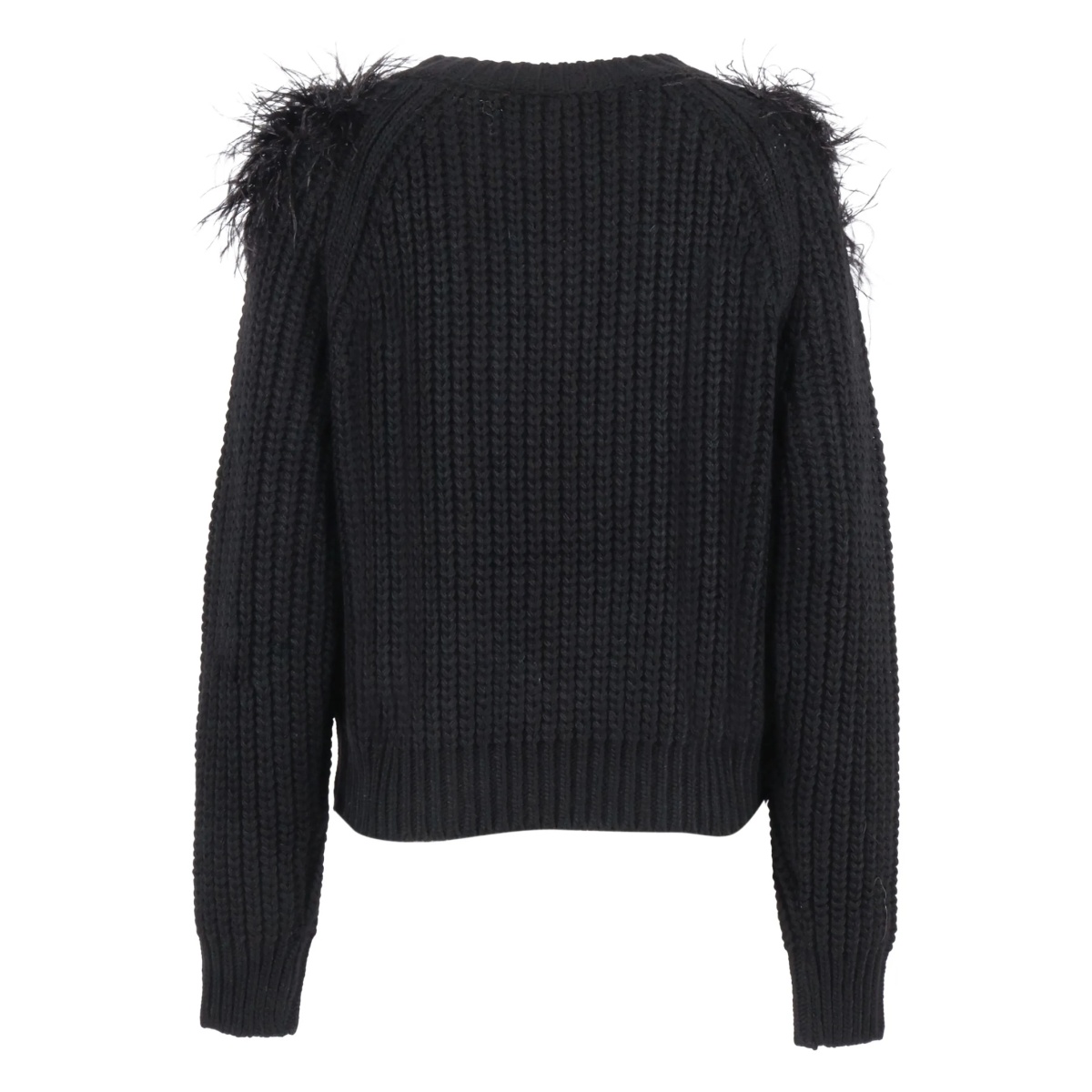 feather-trimmed ribbed sweater - Img 2