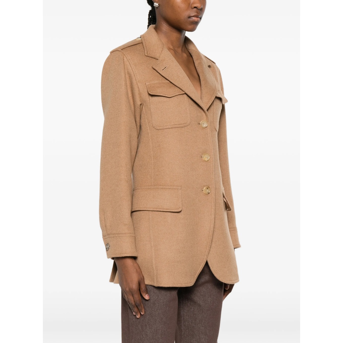 flap-pocket button-fastening jacket - Img 3
