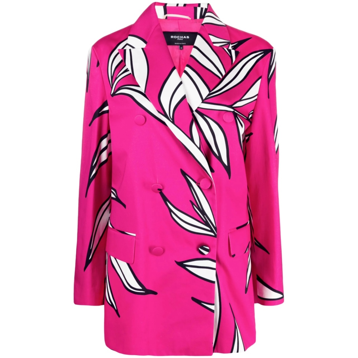floral-print double-breasted blazer