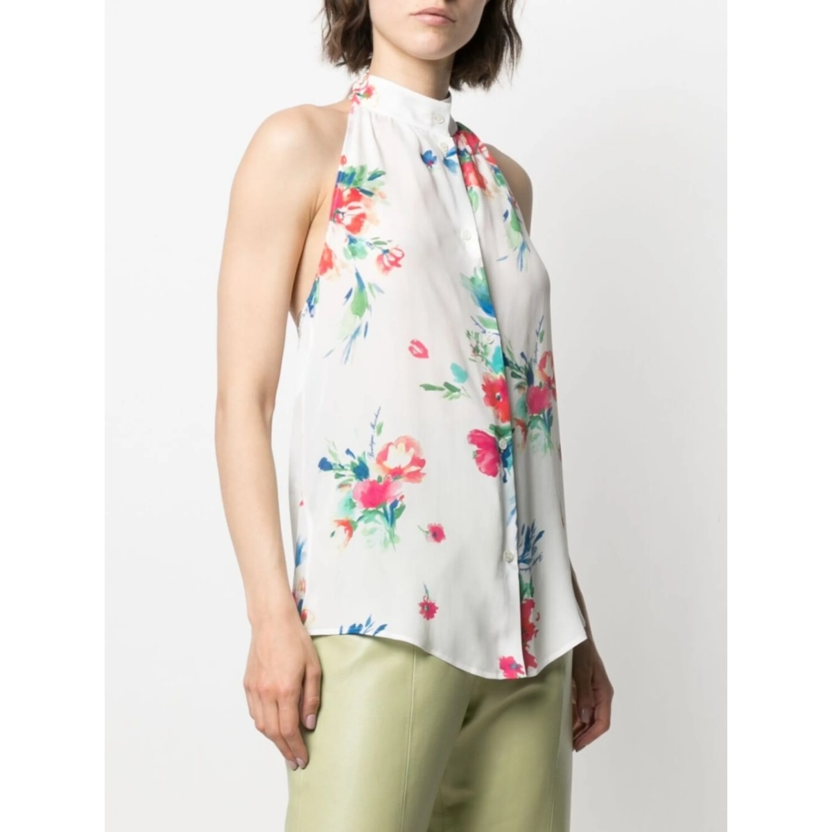 floral-print halterneck blouse - Img 3
