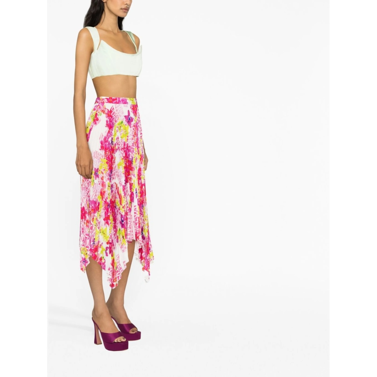 floral-print pleated skirt - Img 4