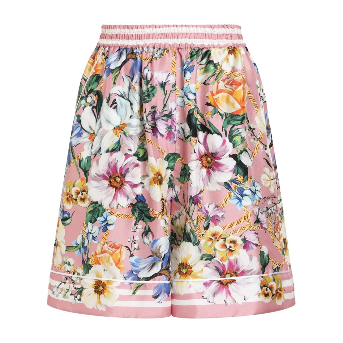 floral-print satin shorts