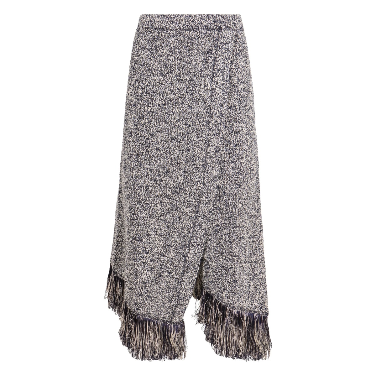 fringed asymmetric skirt