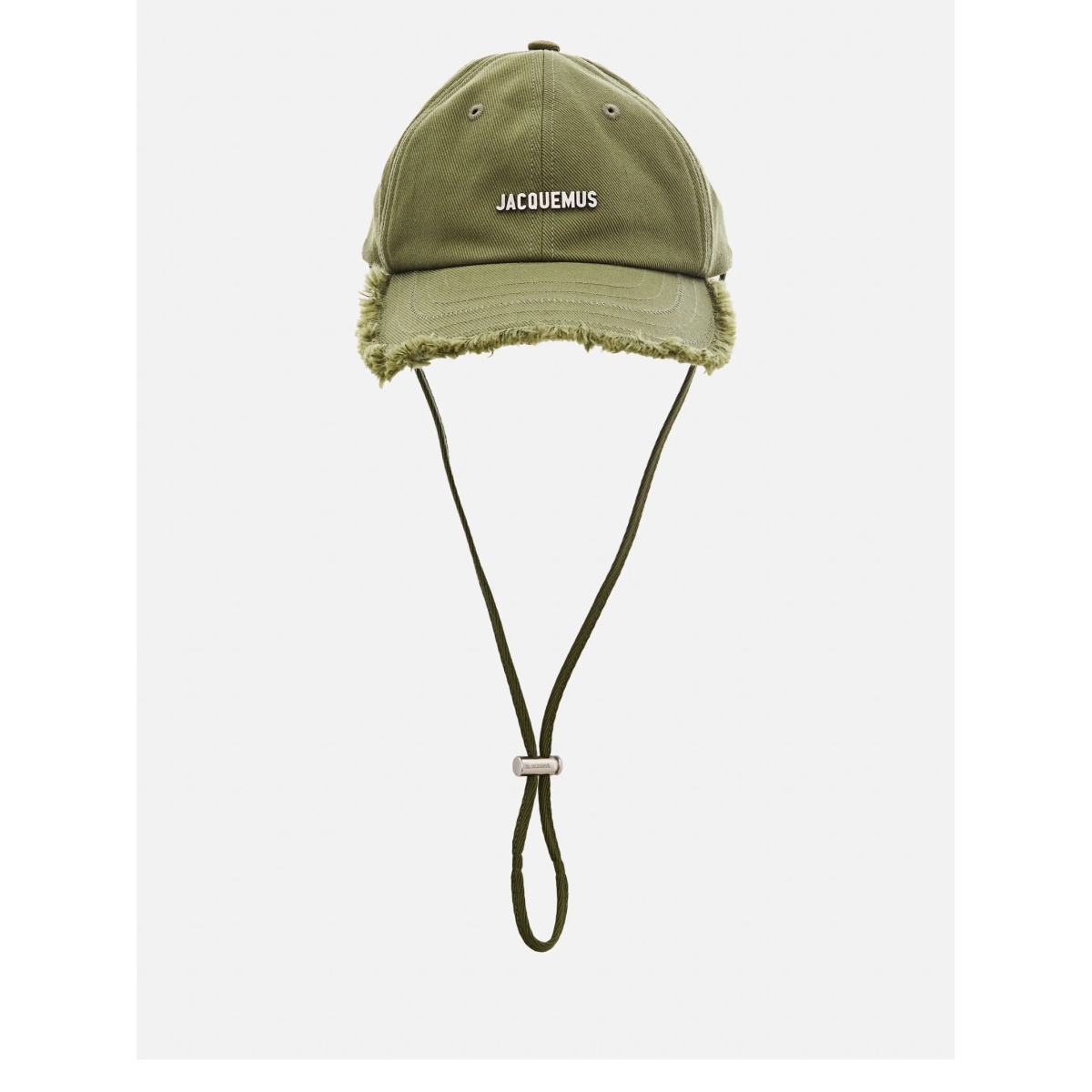 fringed topstitched cap