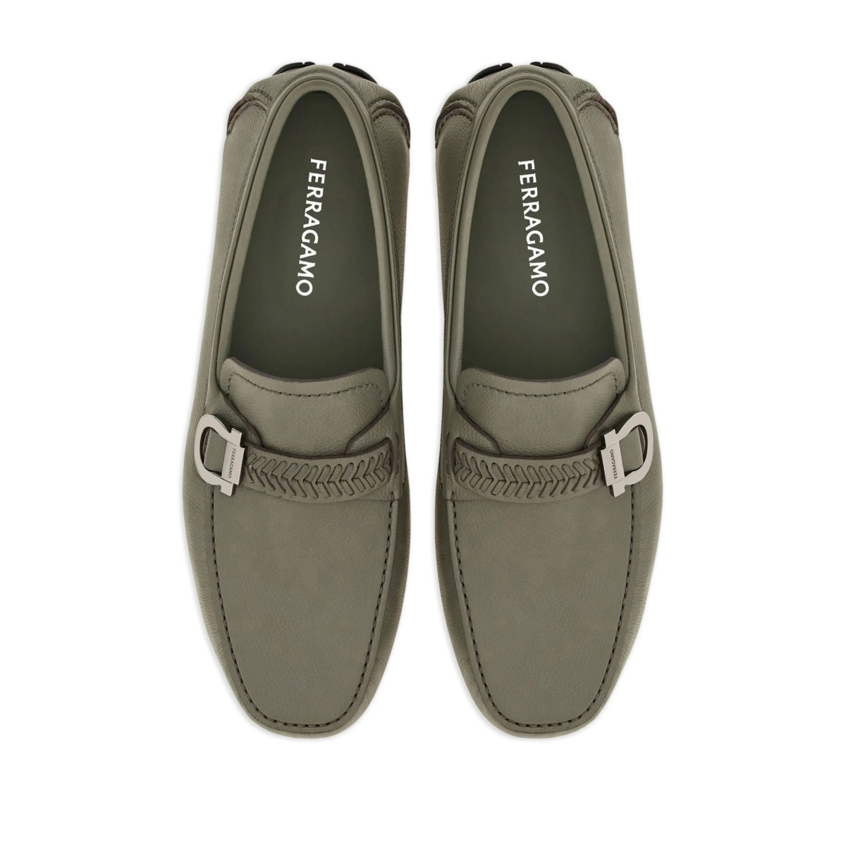 Gancini-plaque leather driver shoes - Img 3
