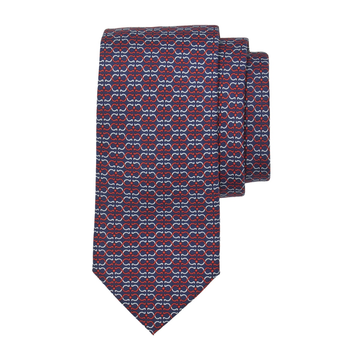 Gancini-print silk tie - Img 3