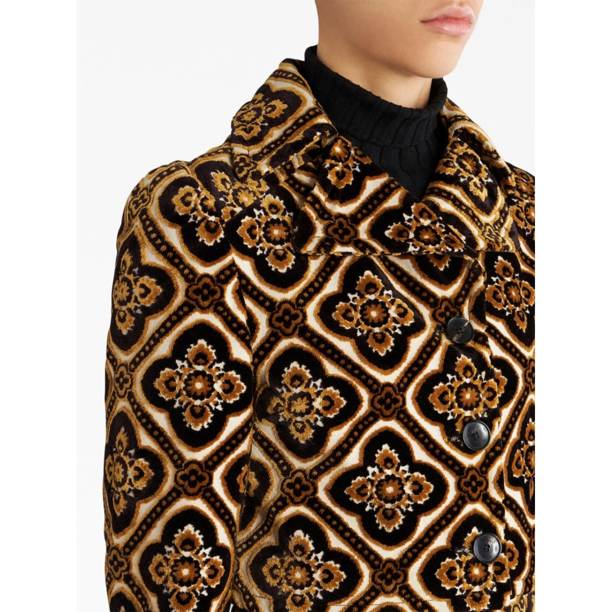 geometric-print cropped jacket - Img 4