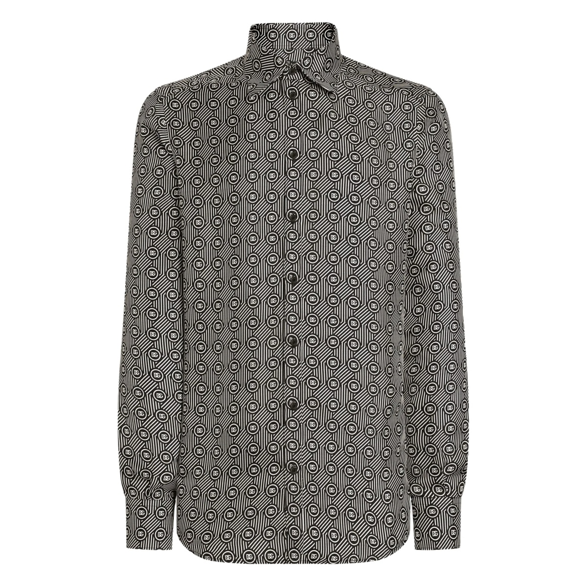 geometric-print shirt
