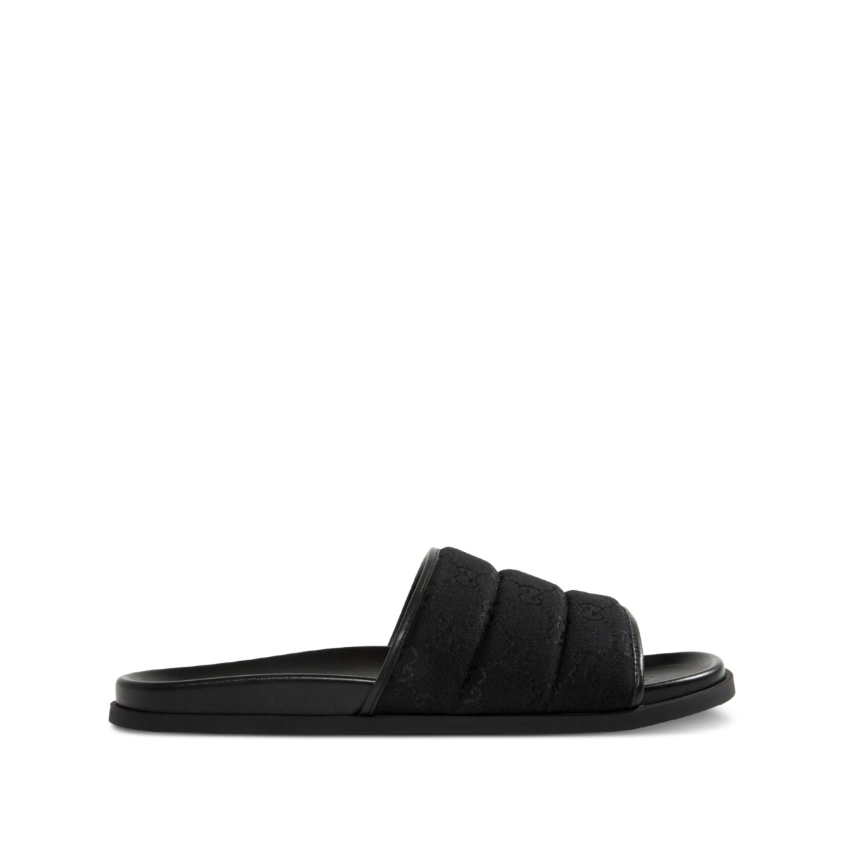 GG-pattern padded slide sandals