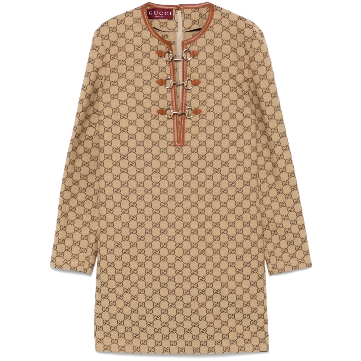 GG Supreme Canvas horsebit-detail mini dress