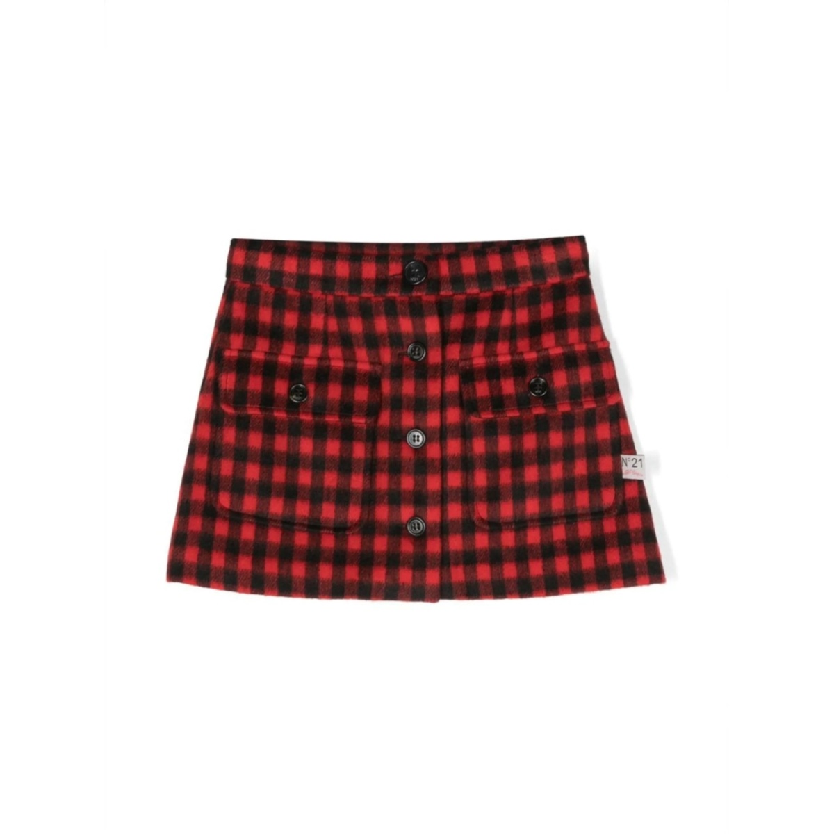 gingham-check mini skirt