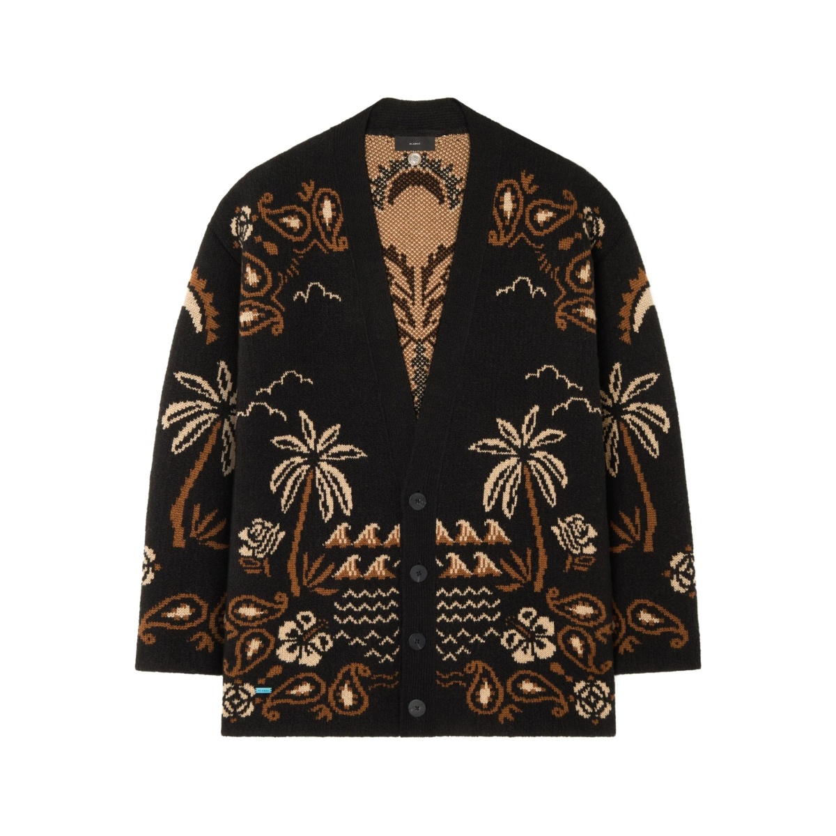 Glimpse of Eden palm-tree paisley cardigan