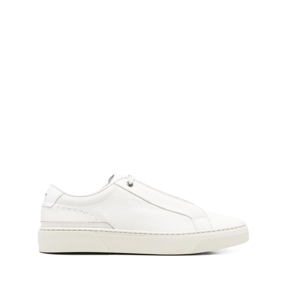 grained-leather lace-up sneakers