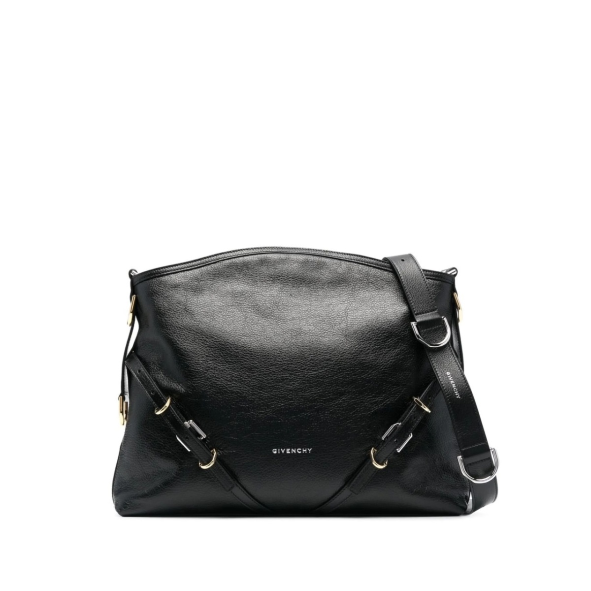 grained-leather shoulder bag
