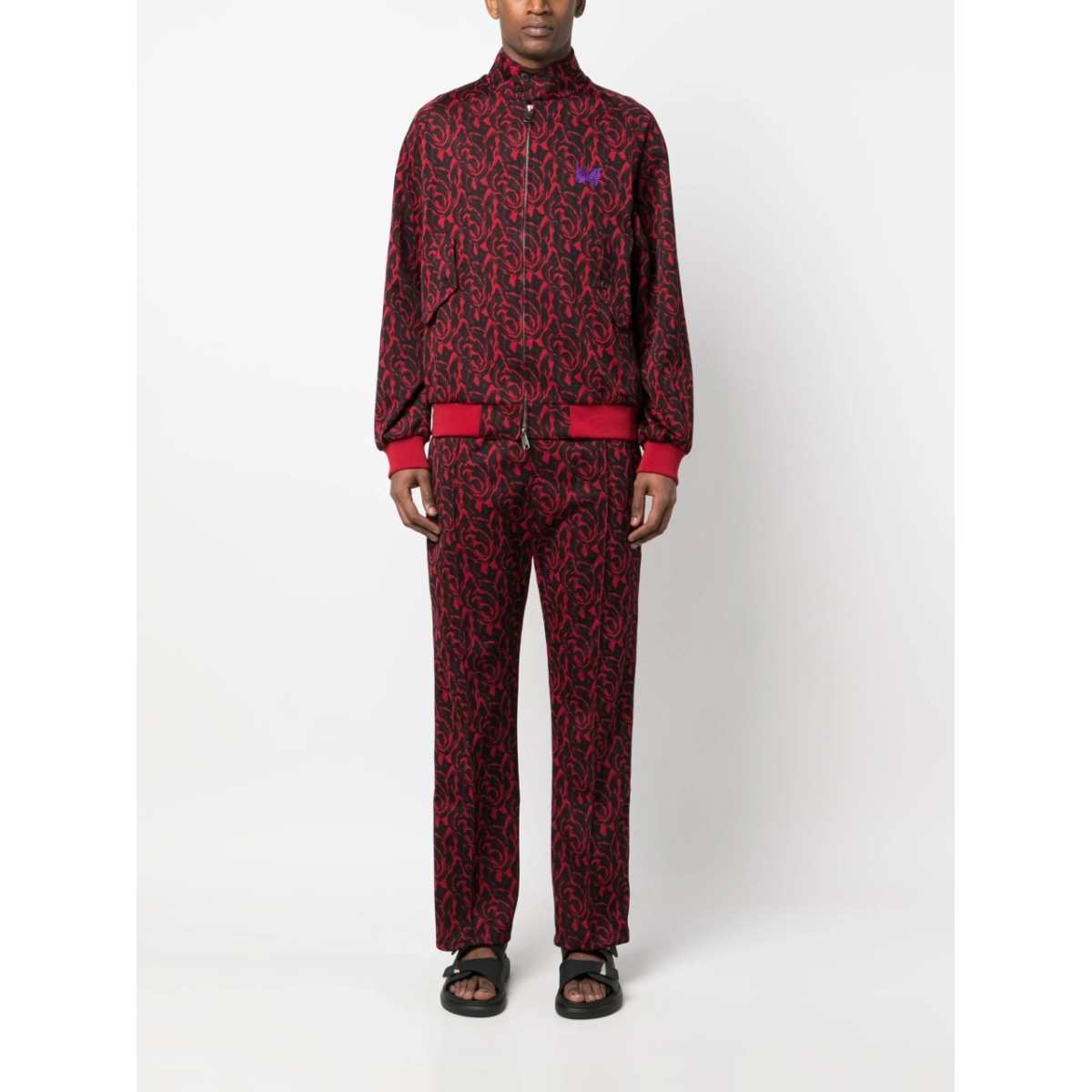 graphic-pattern funnel neck jacket - Img 2