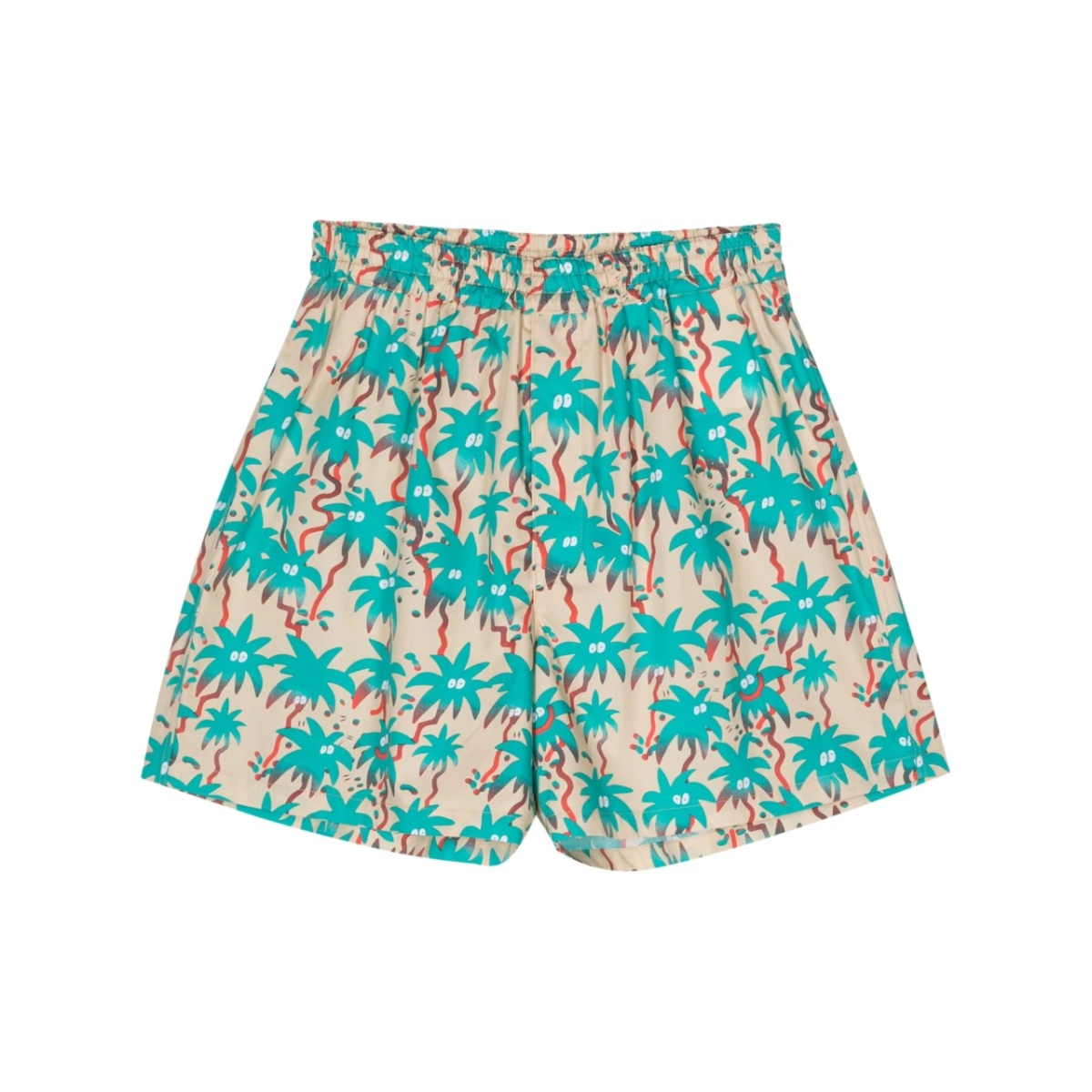 graphic-print cotton shorts