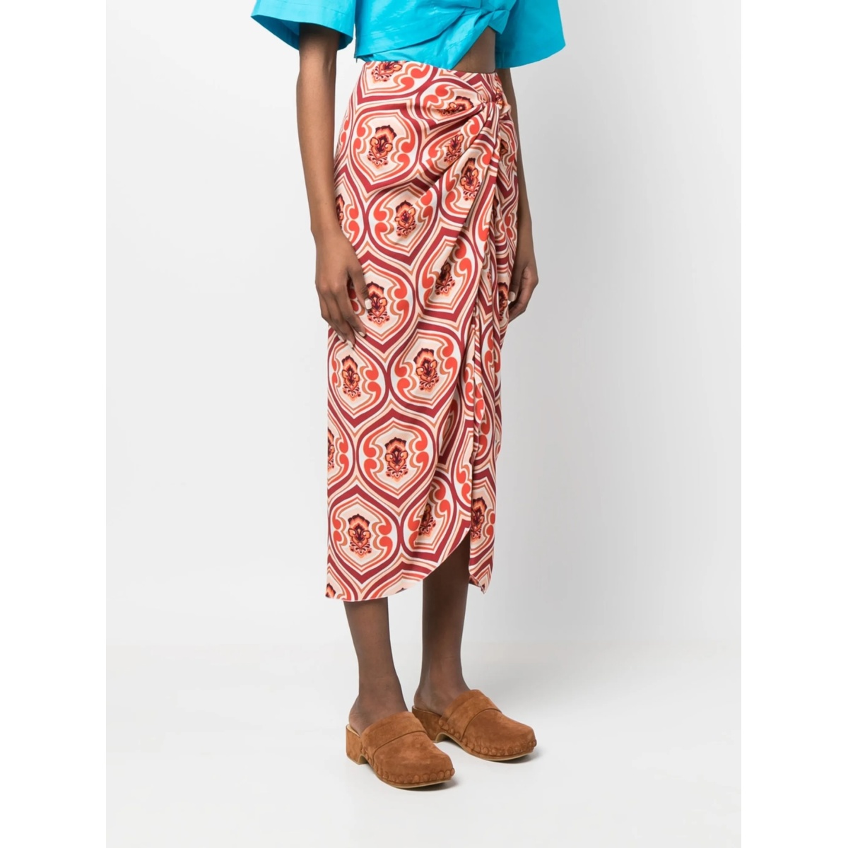 graphic-print sarong skirt - Img 3