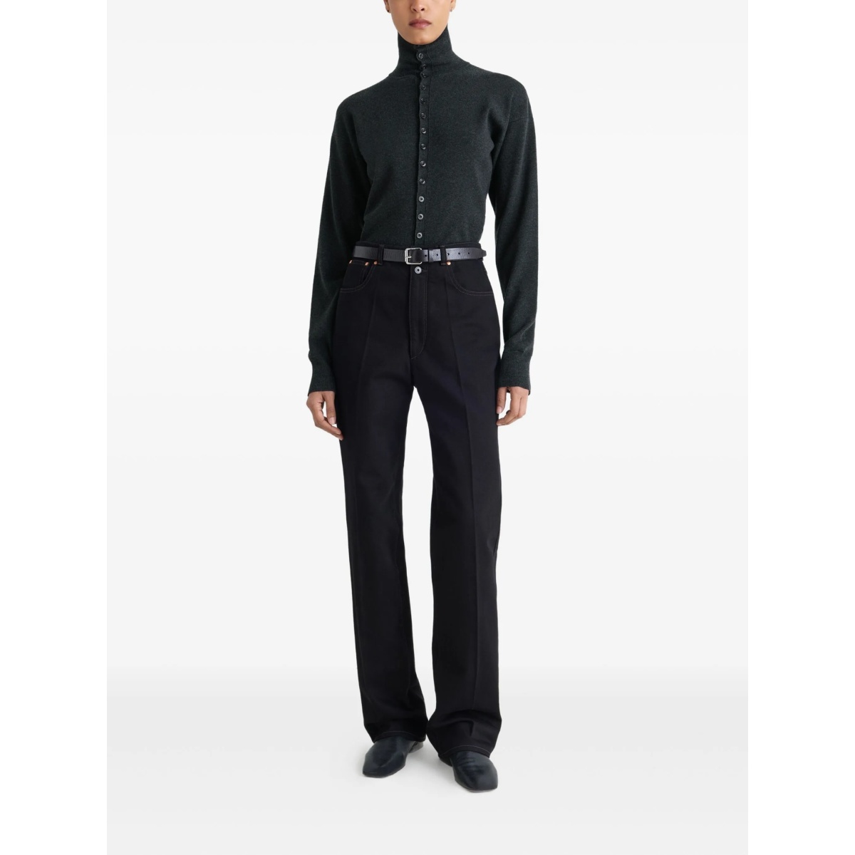 high-neck buttoned cardigan - Img 2