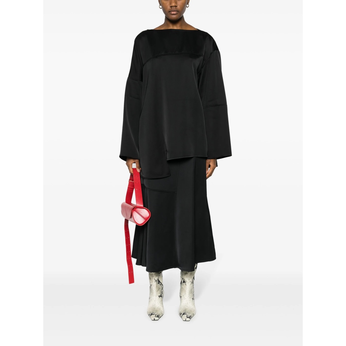 high-waisted A-line midi skirt - Img 2