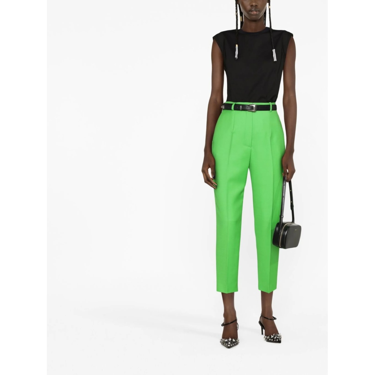 high-waisted cropped trousers - Img 2