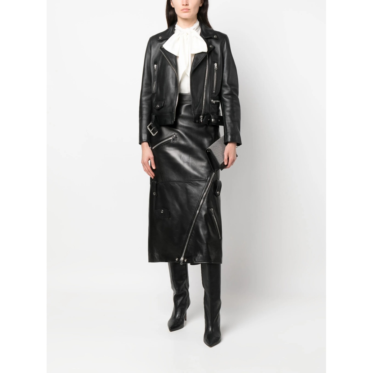 high-waisted polished-finish skirt - Img 2