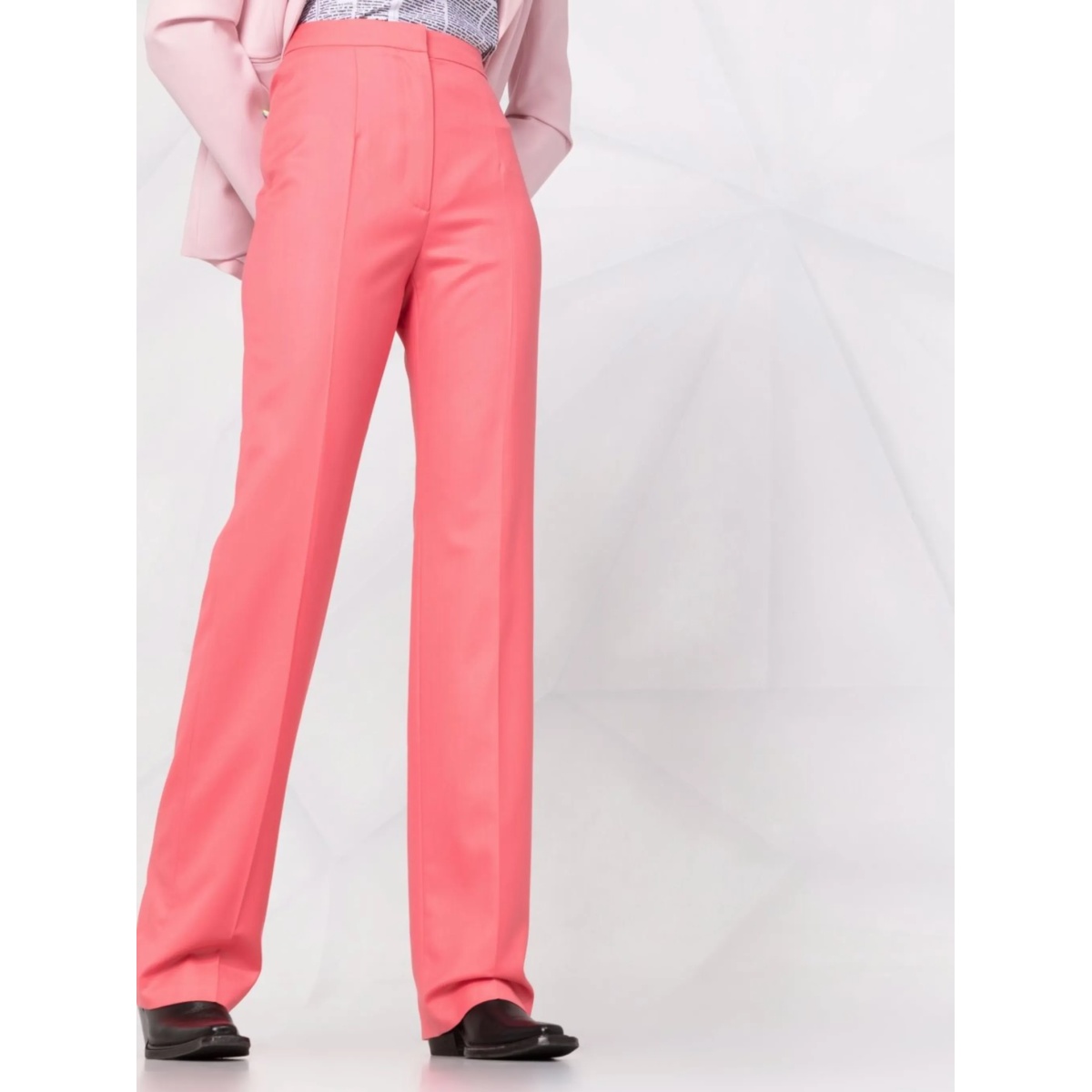 high-waisted tailored wool trousers - Img 5