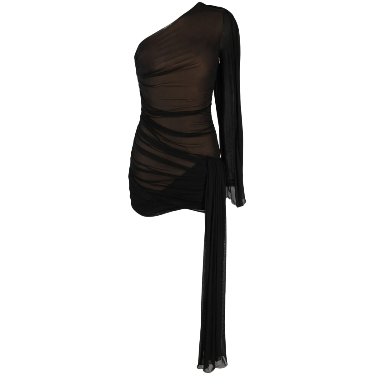 Hosiery draped minidress
