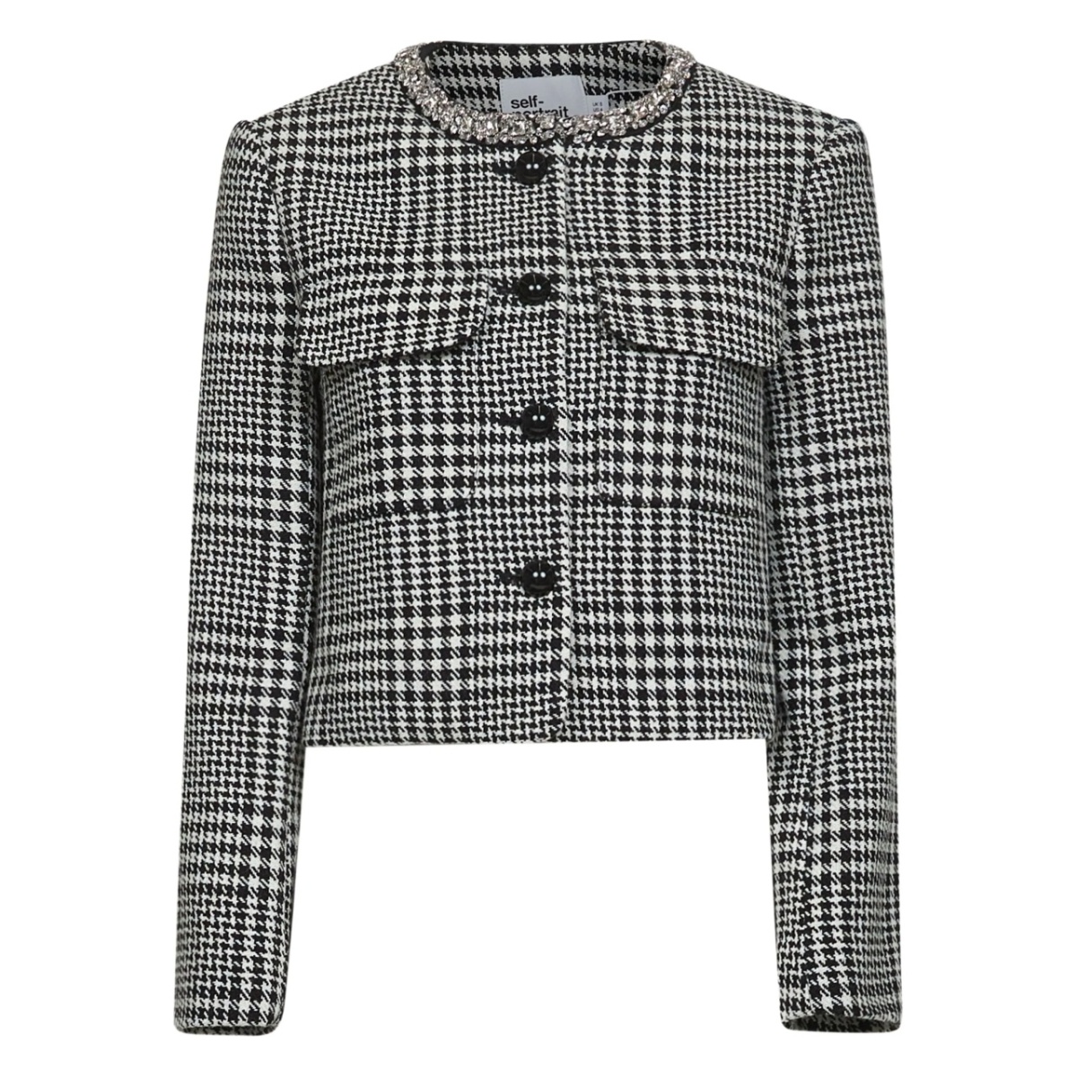 houndstooth-pattern jacket