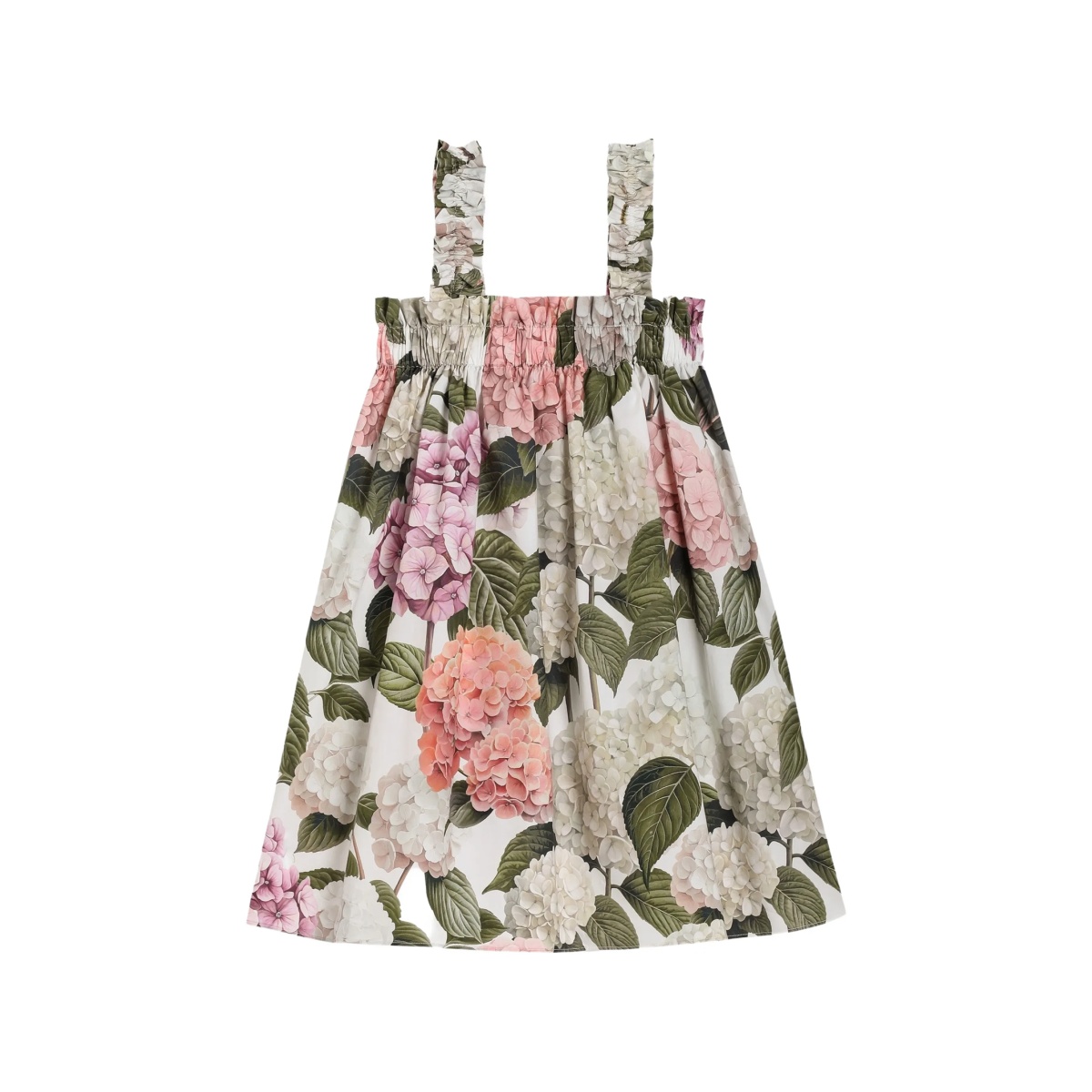 hydrangea-print poplin dress - Img 2