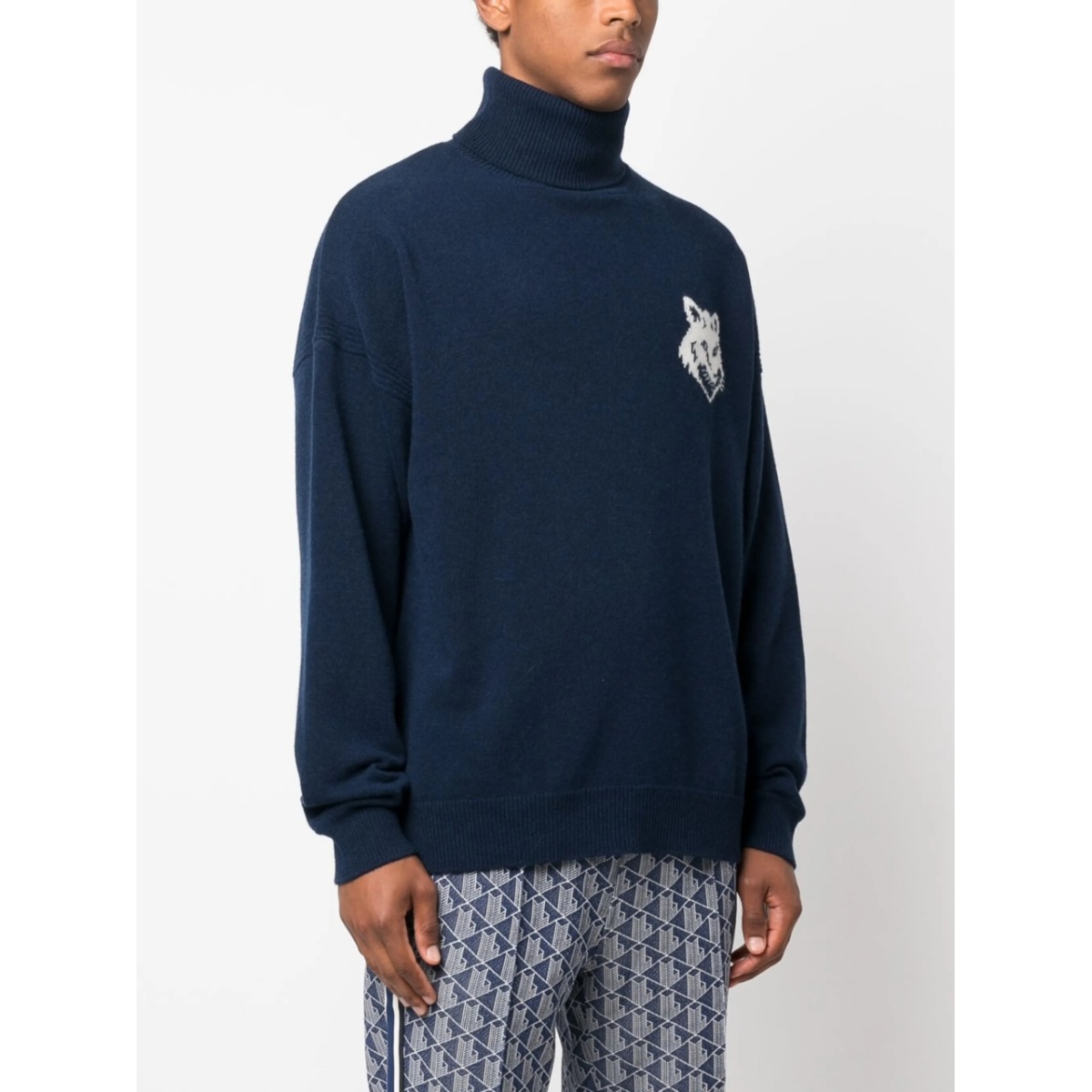 intarsia-knit fox-head wool jumper - Img 3