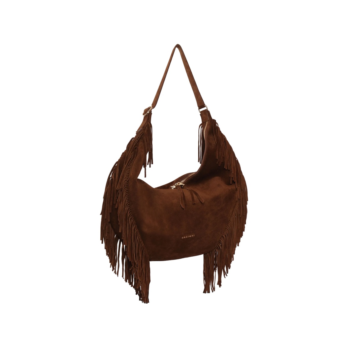Isola Peach fringed leather shoulder bag - Img 3