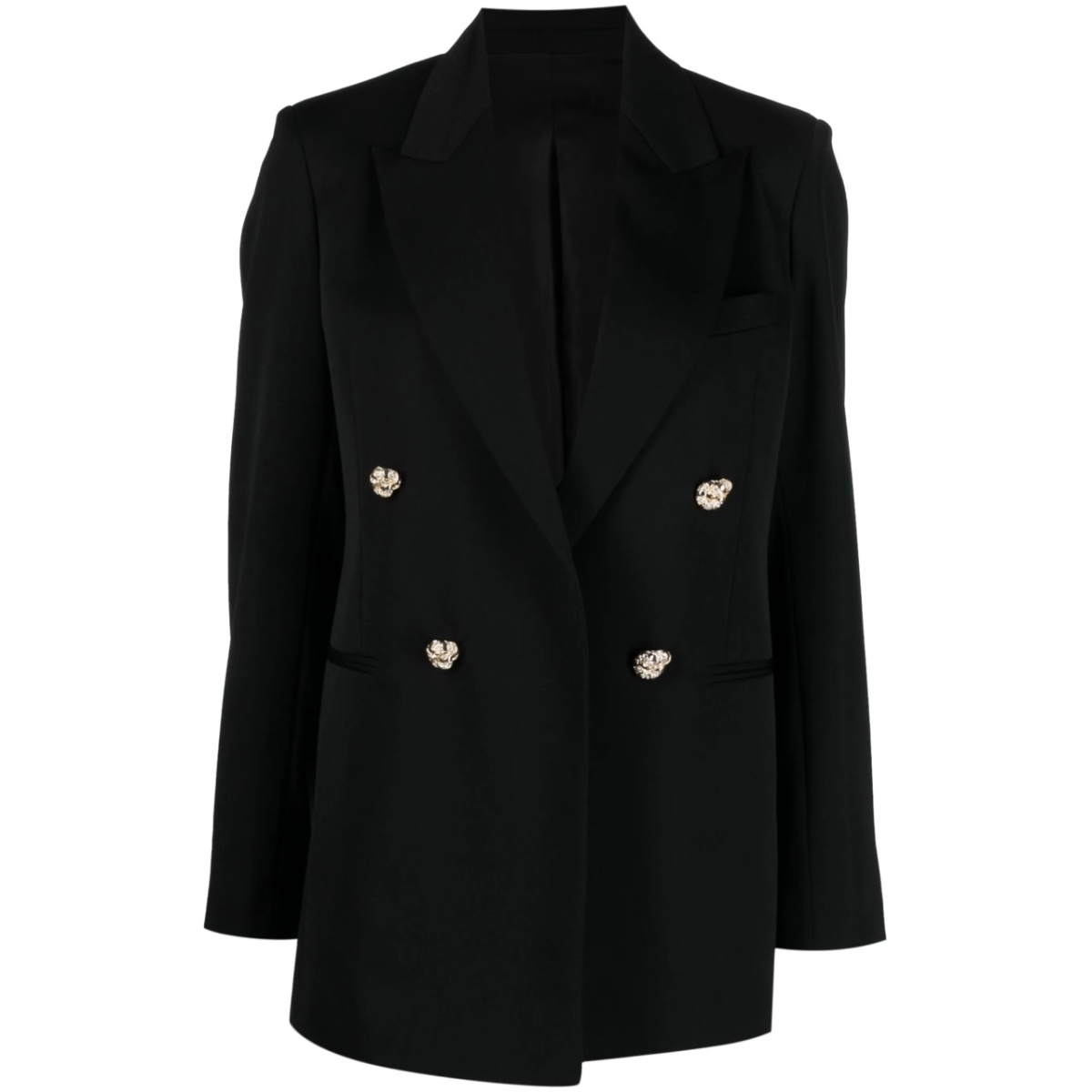 jewel-buttons open-front blazer