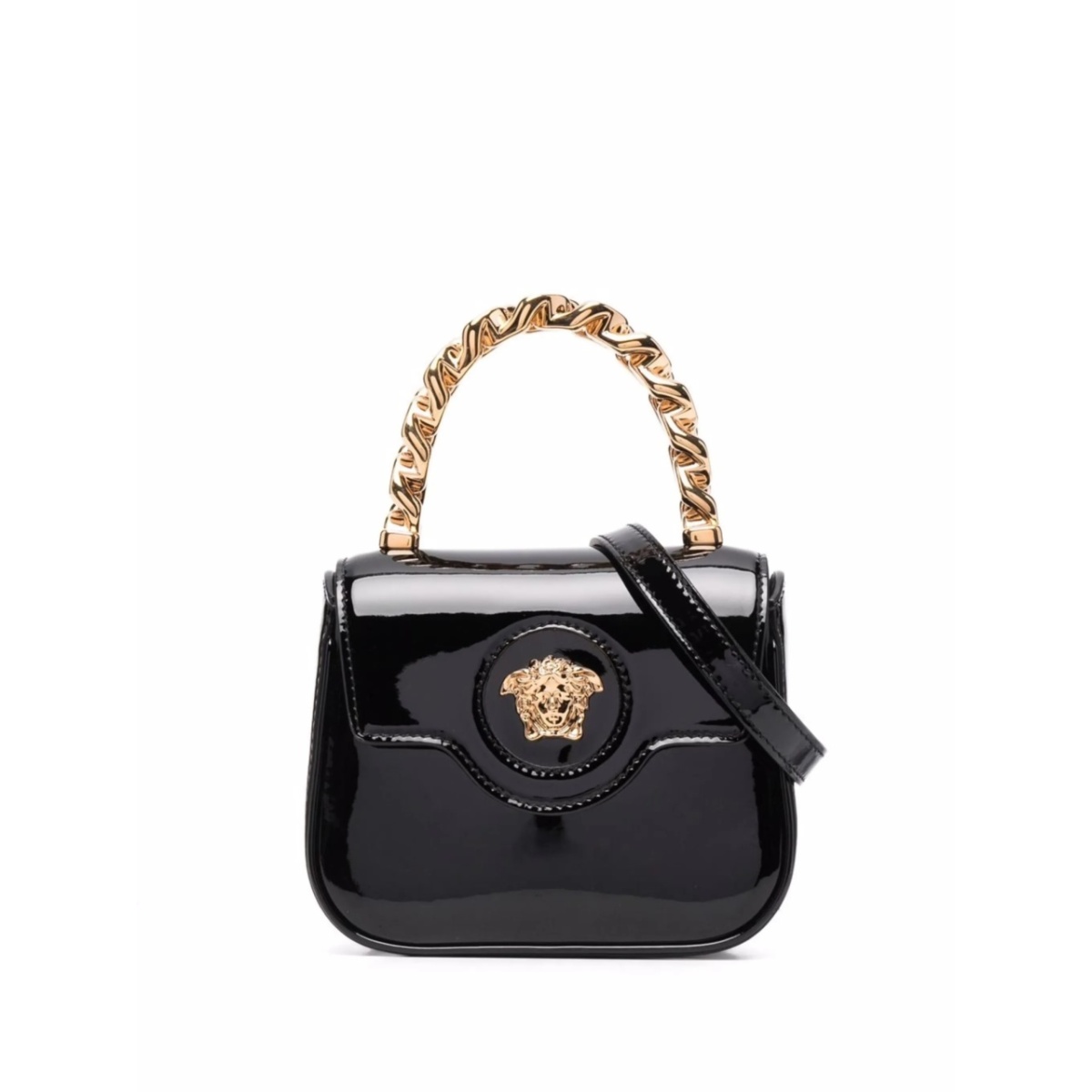 La Medusa patent mini bag