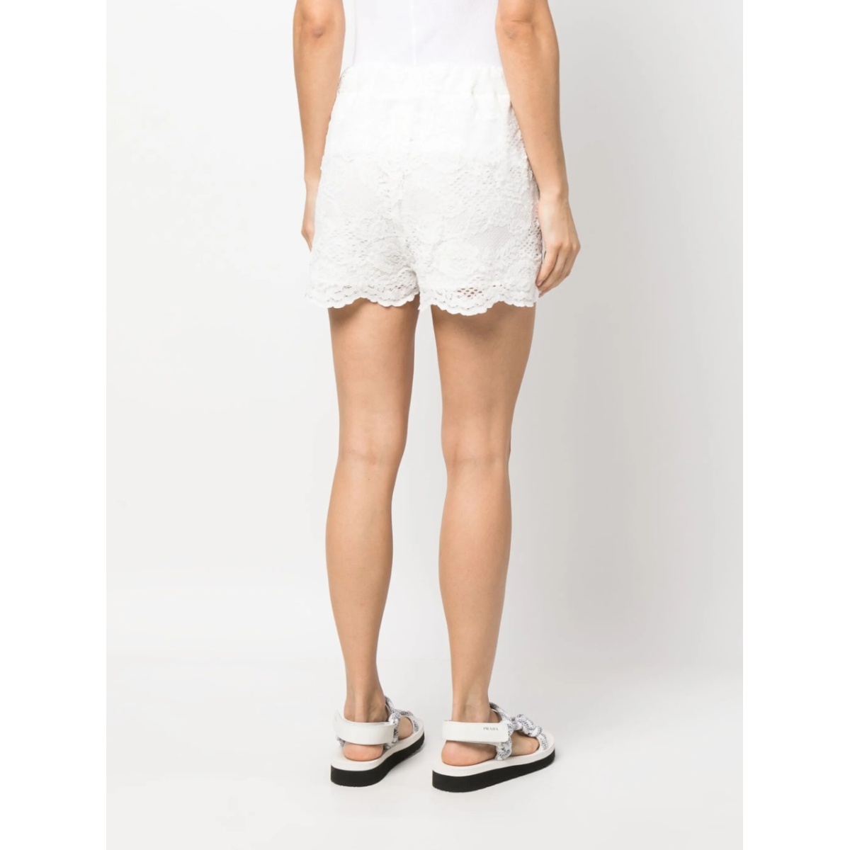 lace-panelling short shorts - Img 4