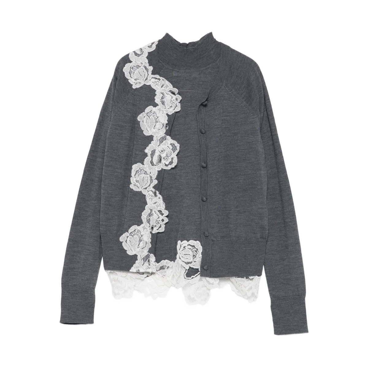 lace-trim cardigan