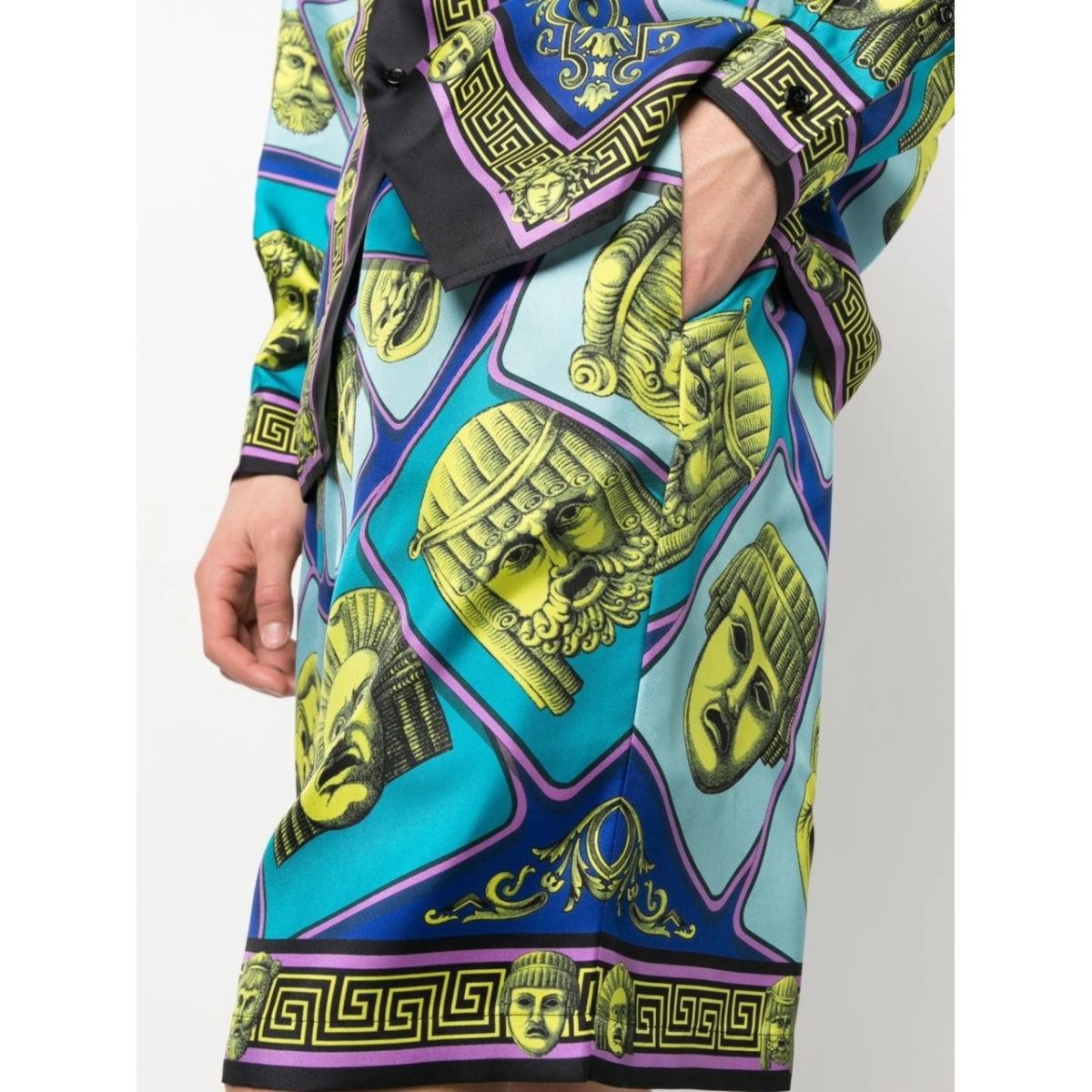 Le Maschere print silk shorts - Img 5