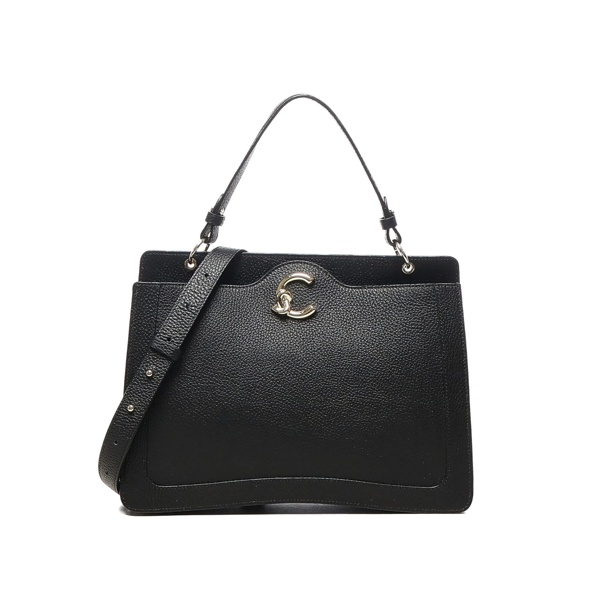 leather top-handle tote bag