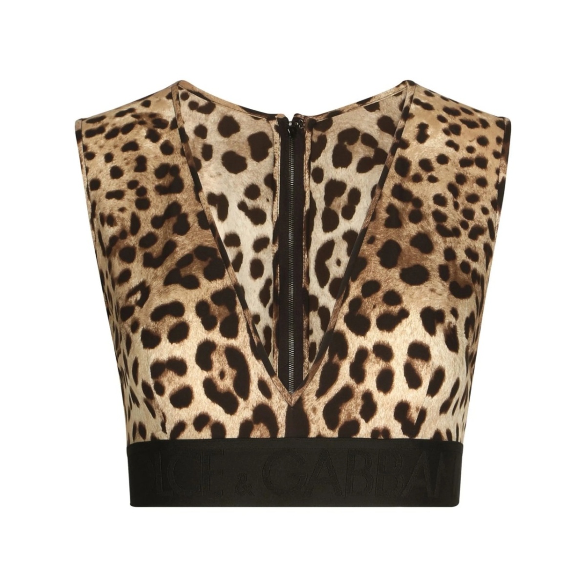 leopard-print crop top