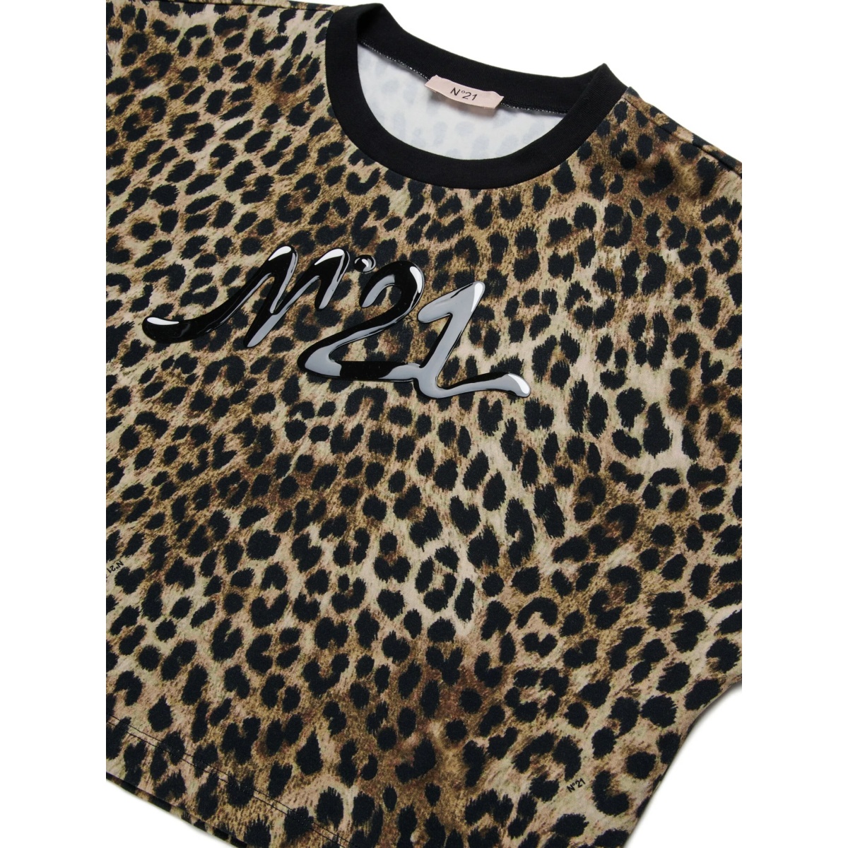leopard-print logo T-shirt - Img 3