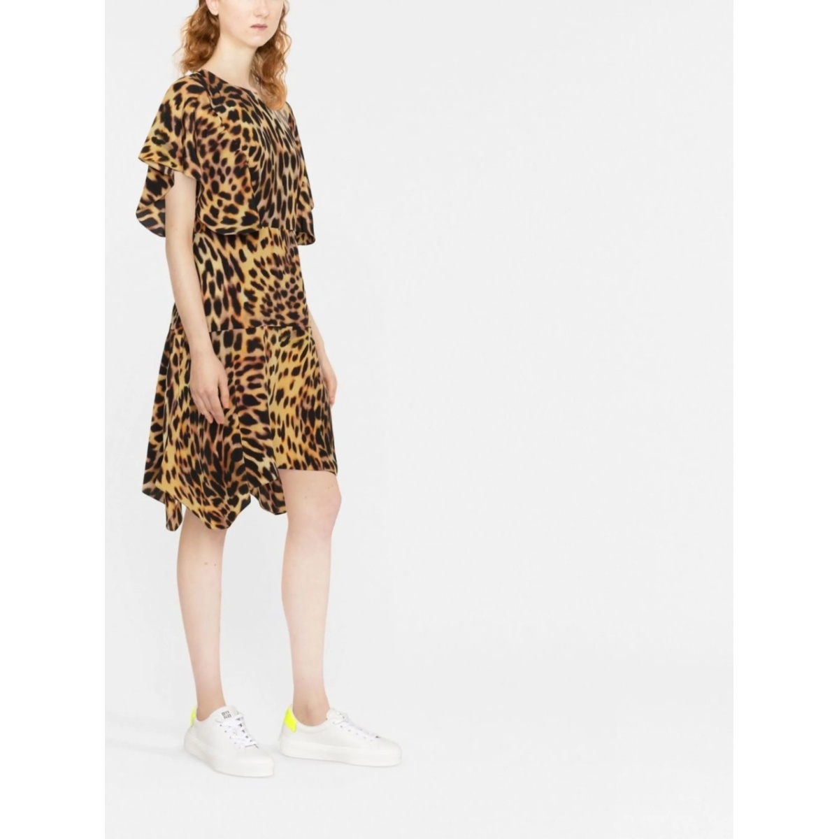 leopard-print silk flounce dress - Img 3