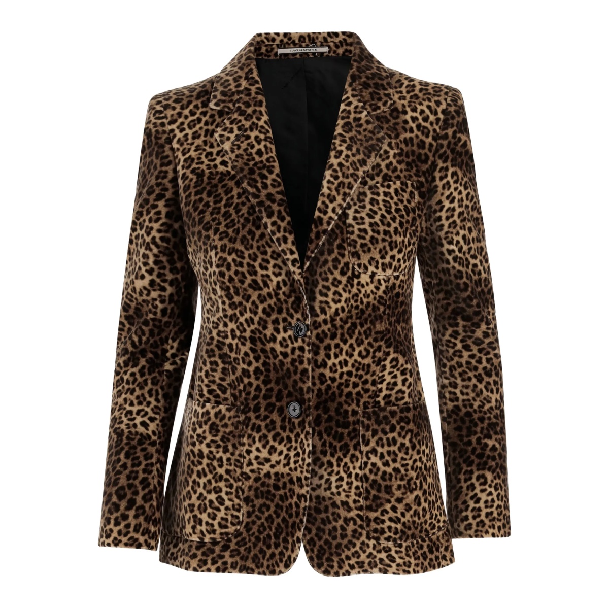 leopard-print velvet blazer