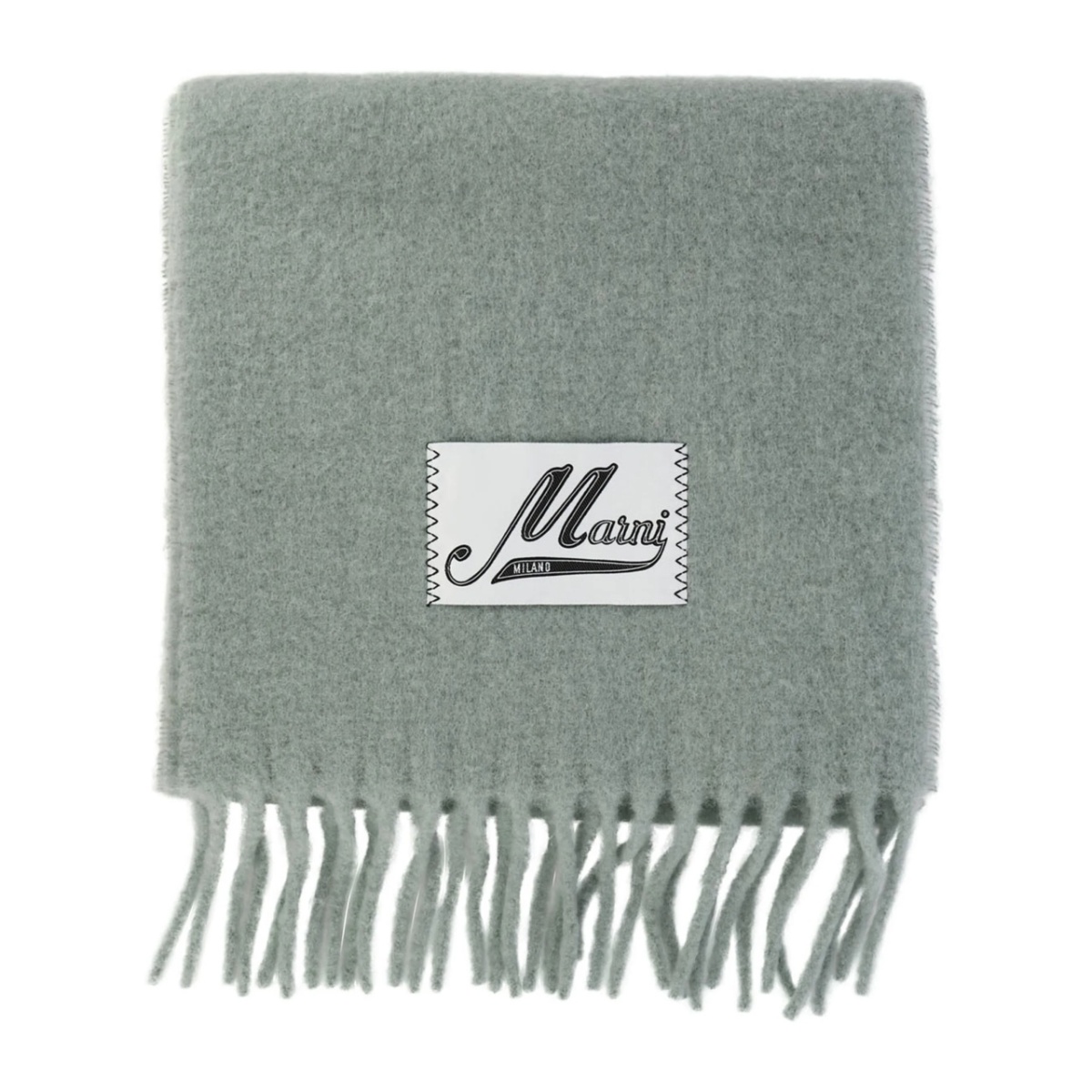 logo-appliqué fringed scarf