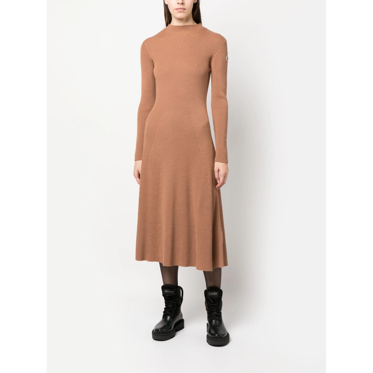 logo-appliqué wool-blend dress - Img 2
