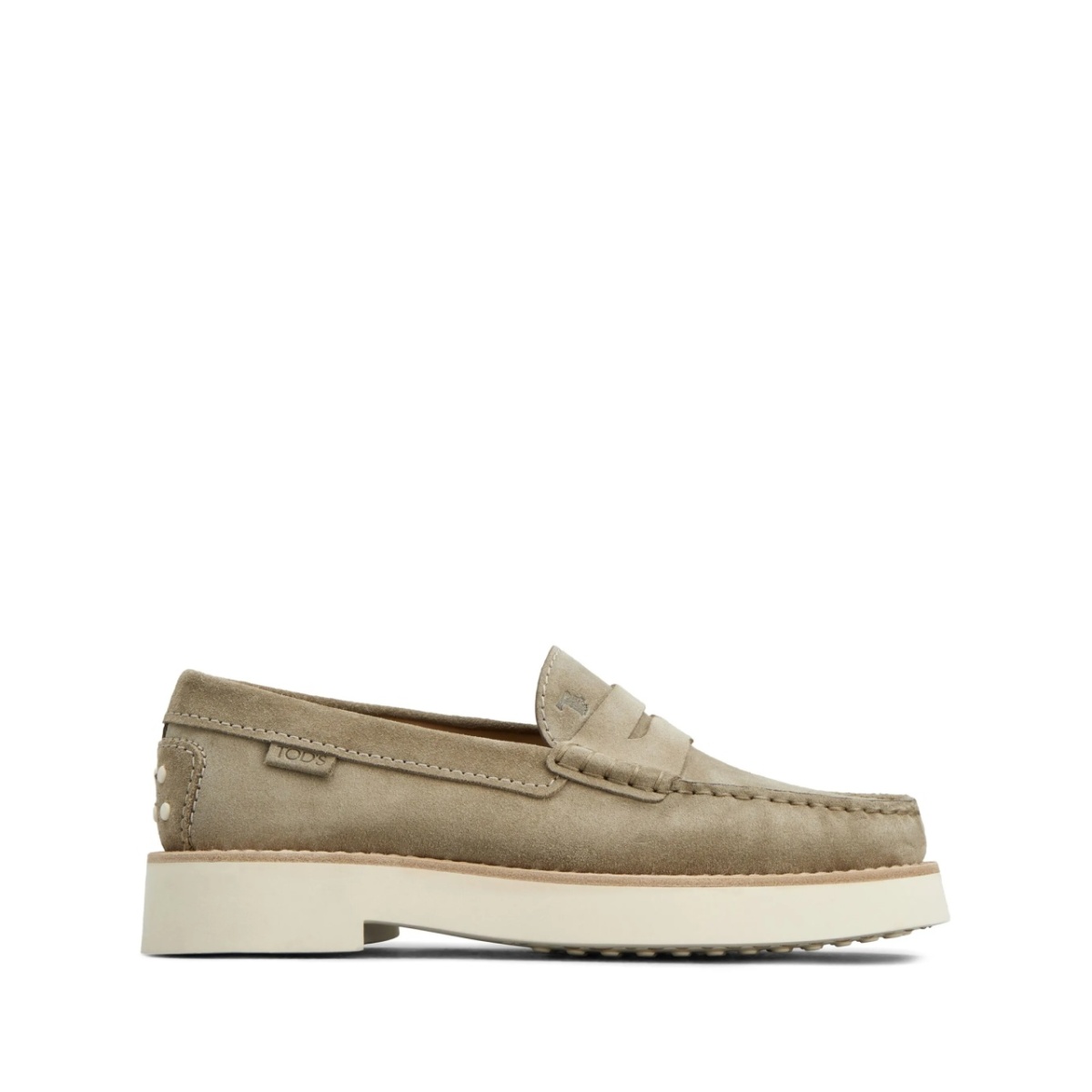 logo-debossed suede loafers