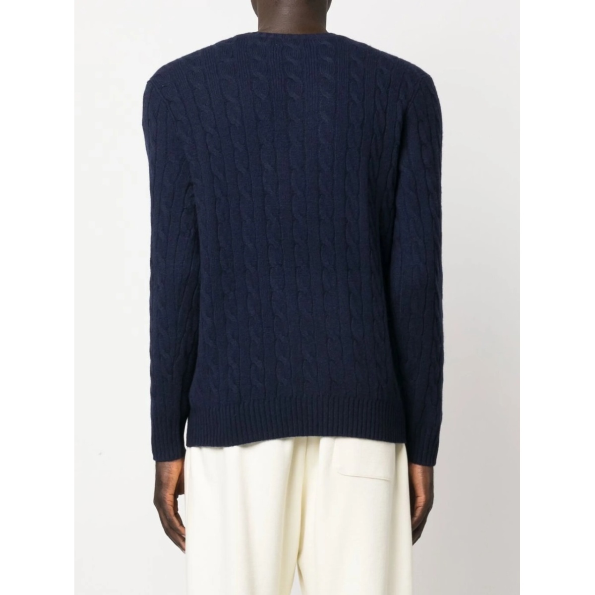 logo-embroidered cable-knit jumper - Img 4