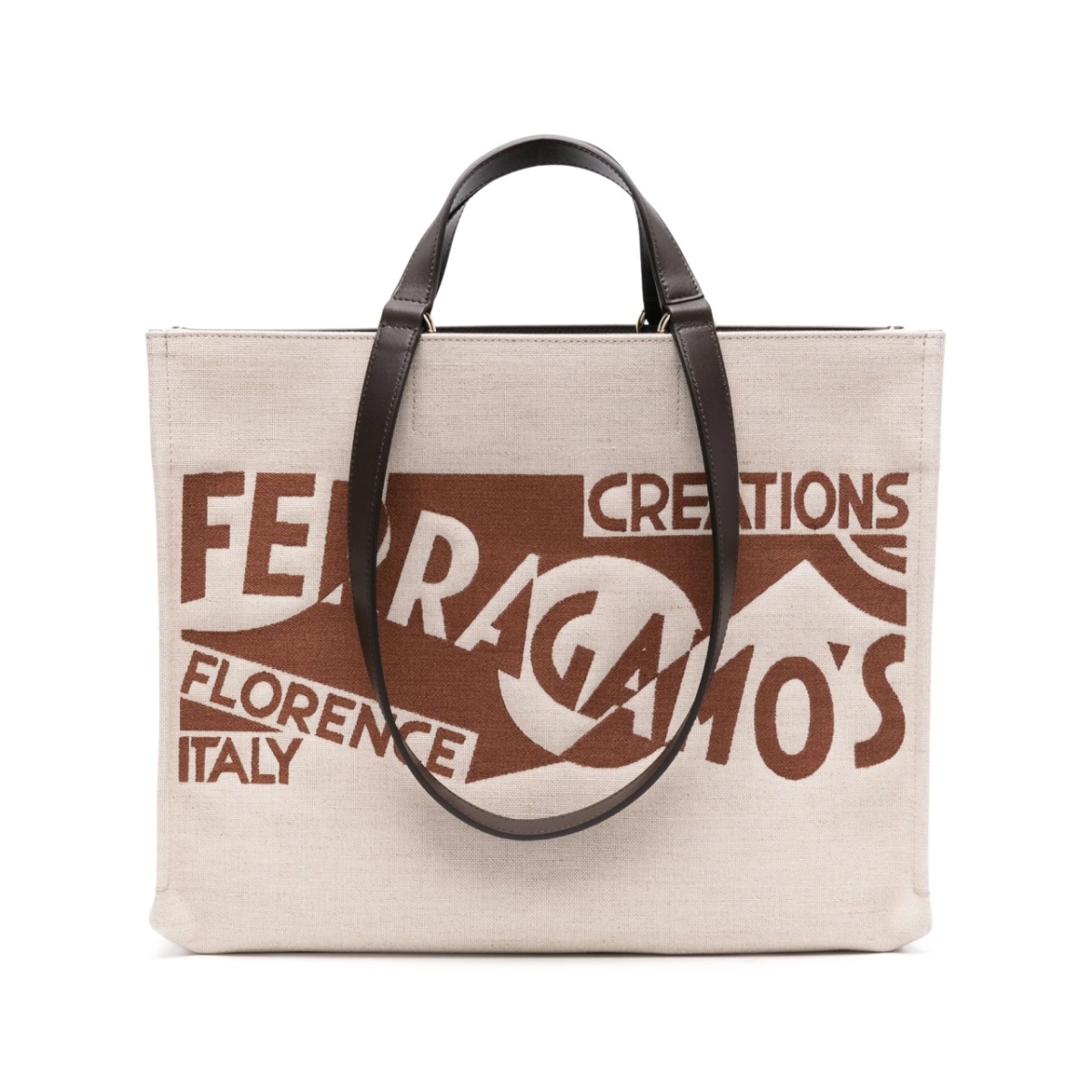 logo-embroidered canvas tote bag