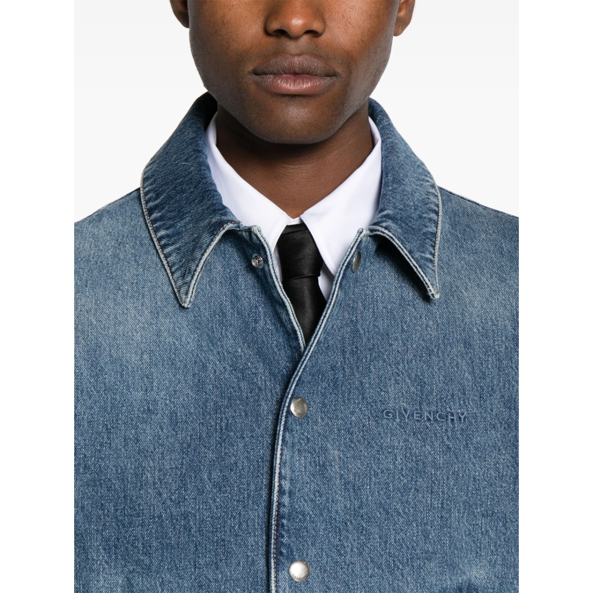 logo-embroidered denim vest - Img 5